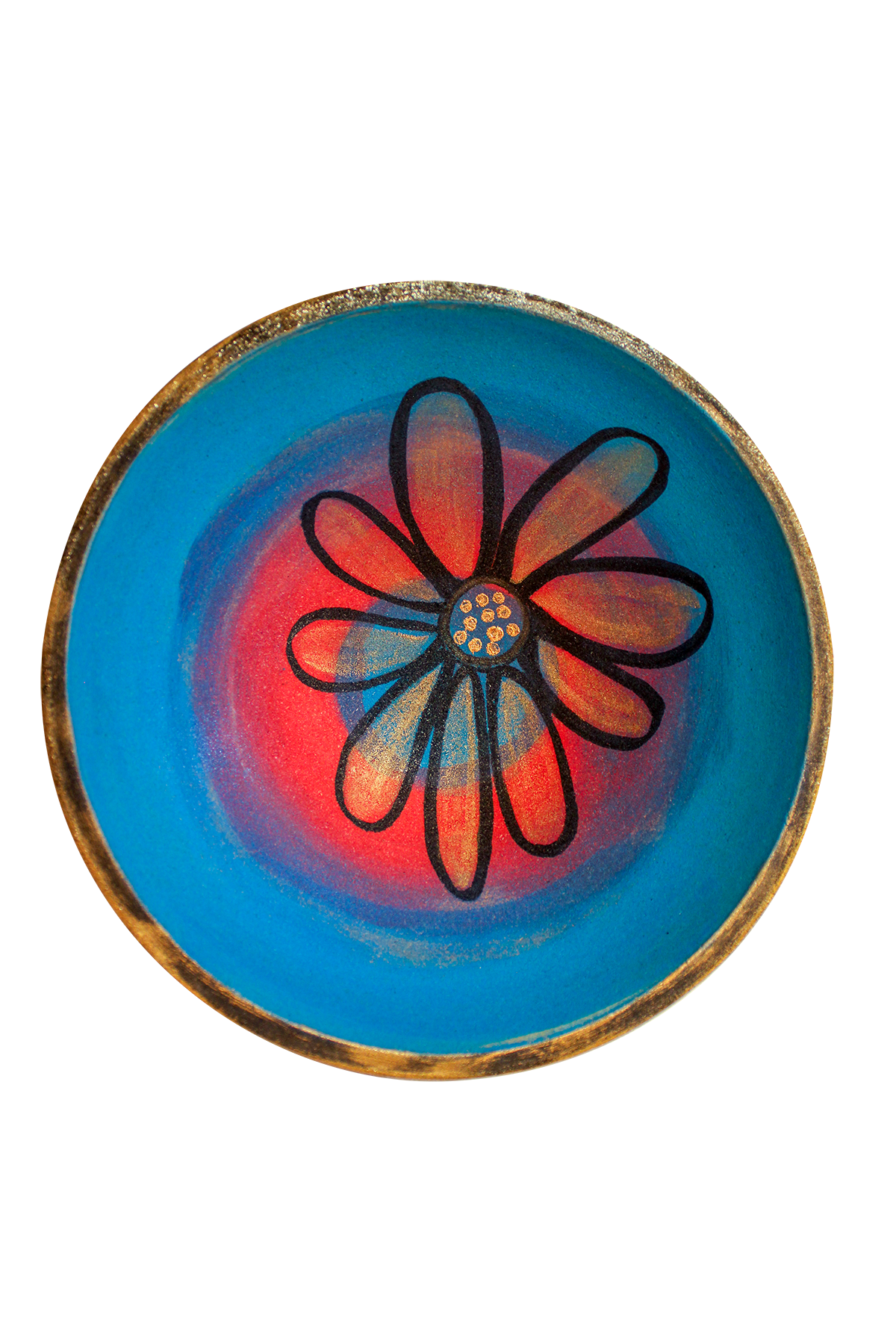 Hand-painted Wooden Bowl